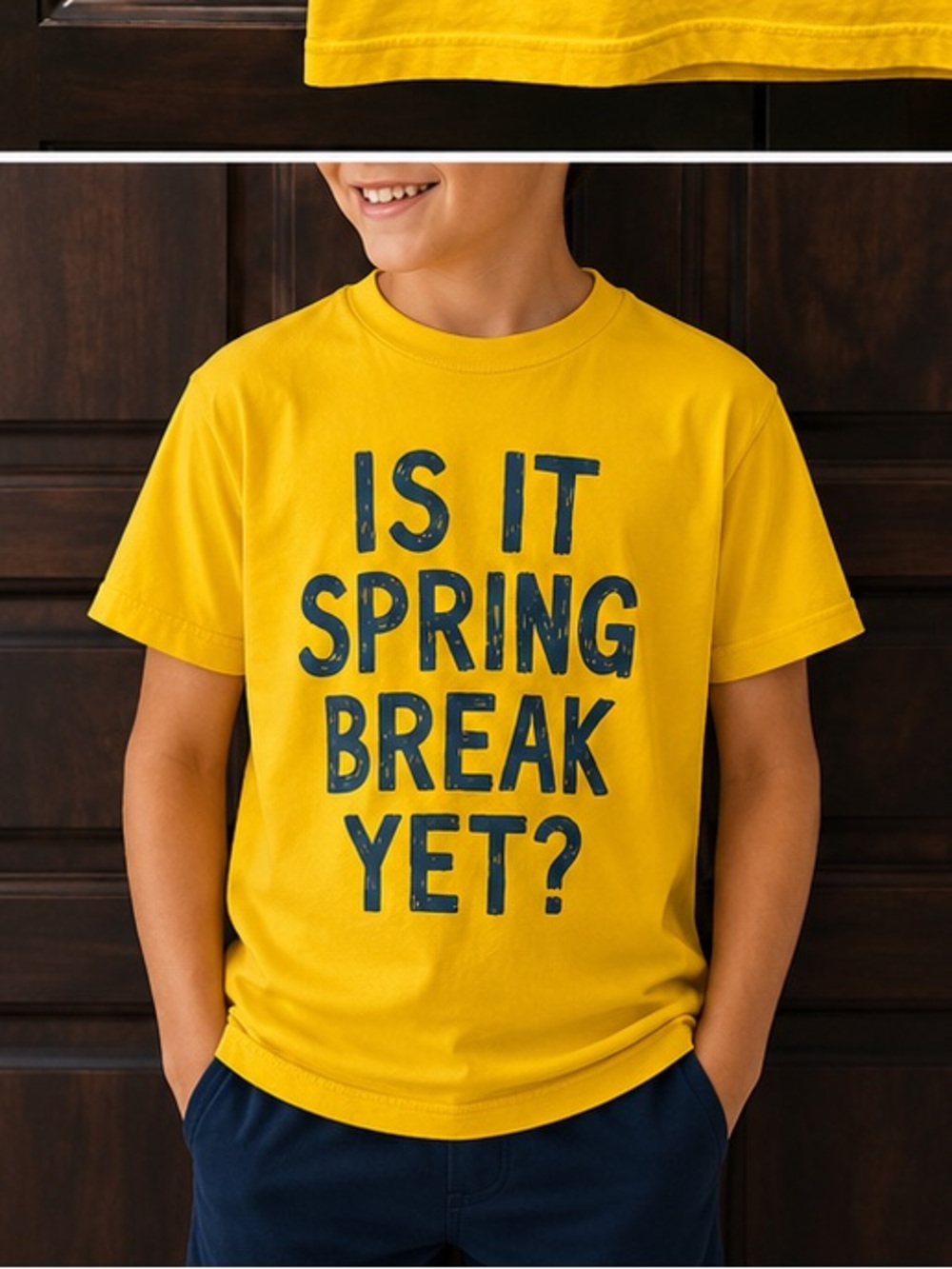 The Children's Place Yellow Graphic Tee with Navy Text